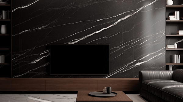 Панно из мрамора Nero Marquina (Неро Маркина)